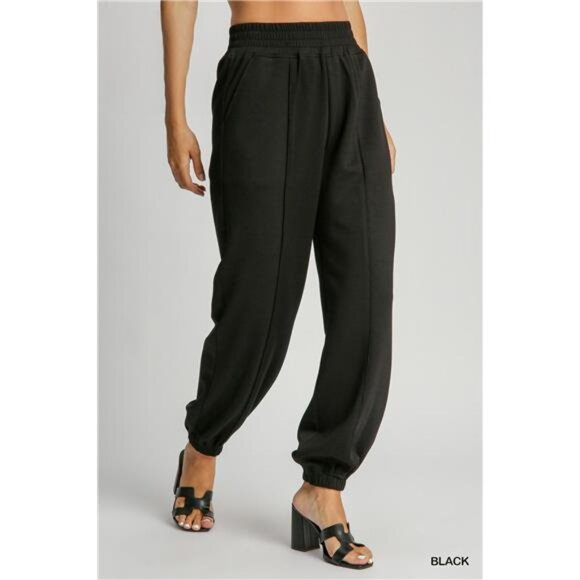 ✨NWT Umgee Drawstring Jogger Pants‎ with Front Seam Detail - Picture 1 of 3
